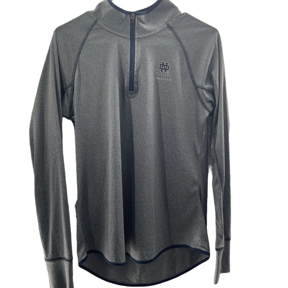 Notre Dame Irish 1/4 Zip Pullover - NWT - Grey - Women Large - Performan…